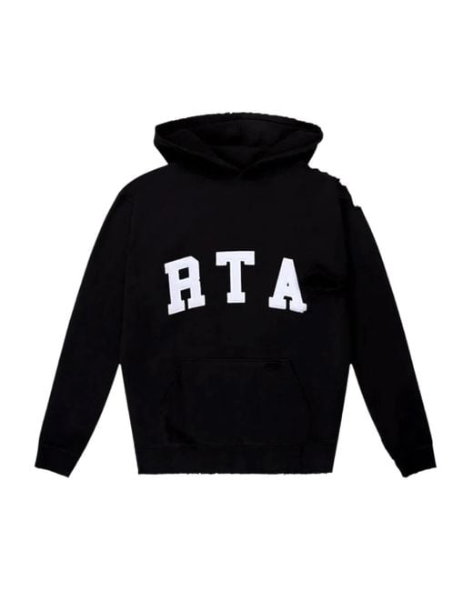 Felpa Con Effetto Vissuto, Cappuccio E Logo di RTA in Blue da Uomo