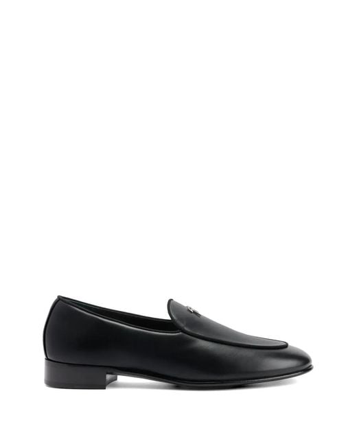 Giuseppe Zanotti Black Signature Detail Valtor Loafers for men