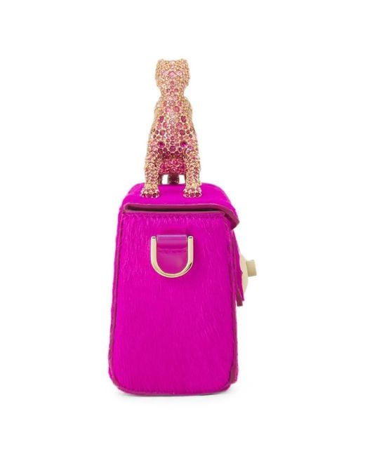 Lanvin Pink Mini Sac Pencil Cat À Strass