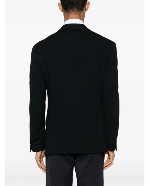 Lardini Black Herringbone-Pattern Blazer for men