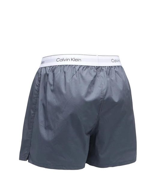 Calvin Klein Blue 3-Pack Logo-Waistband Boxer Shorts for men