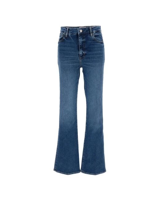 FRAME Blue High-Rise Flared Jeans