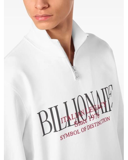 Billionaire White Logo-Print Sweatshirt for men