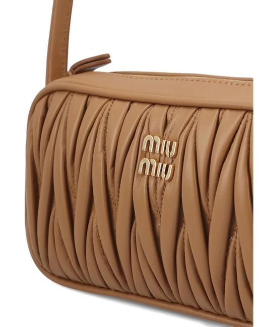Miu Miu Brown Gesteppte Love Schultertasche