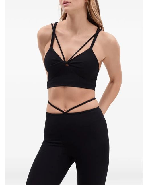 Eres Black Danica Knotted Ribbed Sports Bra