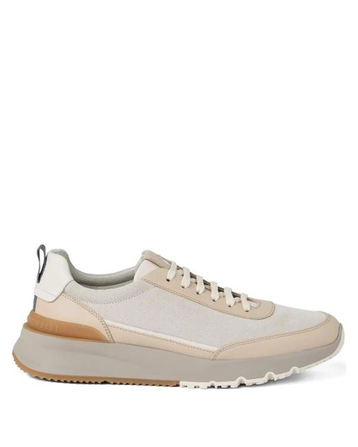 Brunello Cucinelli Sneakers Met Vlakken in het White voor heren