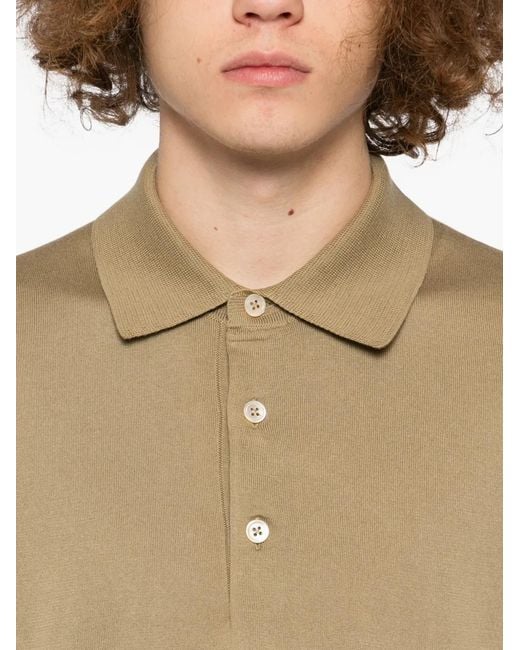 Tom Ford Natural Knitted Polo Shirt for men