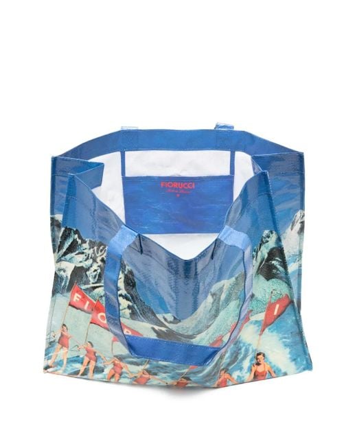 Fiorucci Blue Maxi Winter Waterskiing Tote Bag