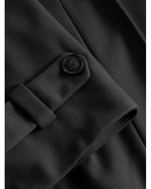 Elena Velez Black Pleated Button-Fastening Coat