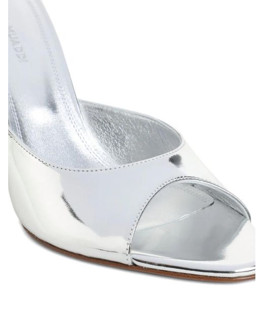 AMINA MUADDI White Square-Toe Heeled Sandals