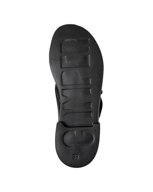 Camper Black Edy Buckle Flat Sandals