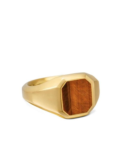 David Yurman Metallic 18Kt Streamline Tiger Eye Signet Ring (14Mm) for men