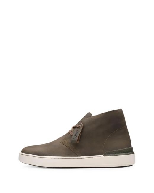 Clarks Brown Courtlite Dbt Leather Sneakers for men