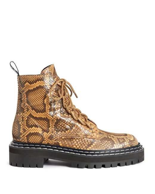 Botas militares con efecto de piel de serpiente Proenza Schouler de color  Marrón - Lyst