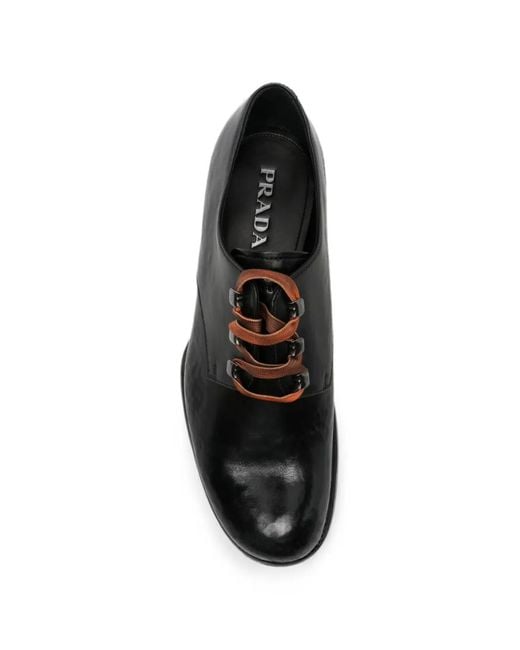 Prada Black Runway Lace-Up Derby Shoes for men
