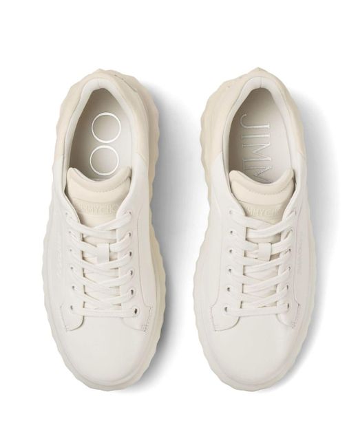 Jimmy Choo White Diamond Maxi Leather Sneakers