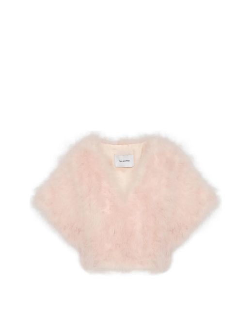 Yves Salomon Pink Hook-And-Eye-Fastening Jacket