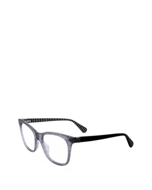 Kate Spade White Temperance Rectangle-Frame Glasses