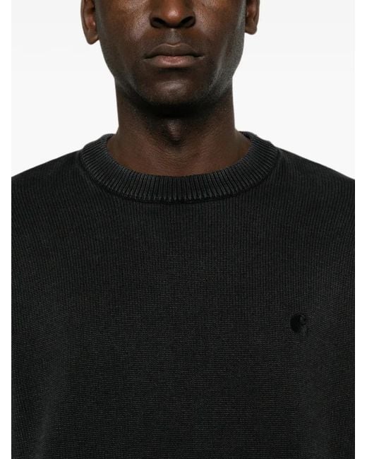 Carhartt Black Kori Distressed-Effect Sweater for men