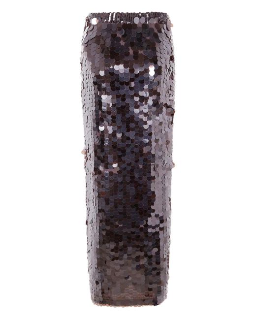 P.A.R.O.S.H. Black Sequinned Maxi Skirt
