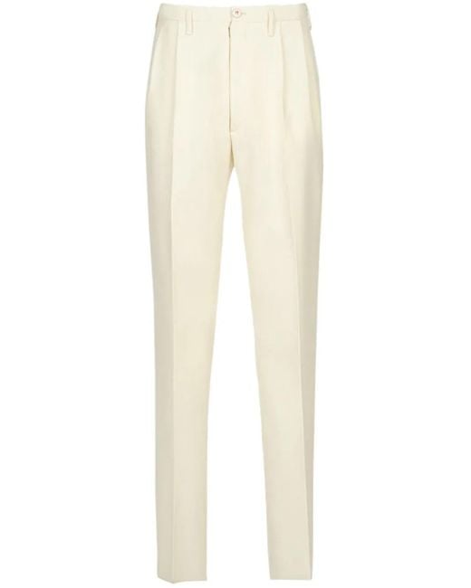Maison Margiela Natural Pleated Trousers for men