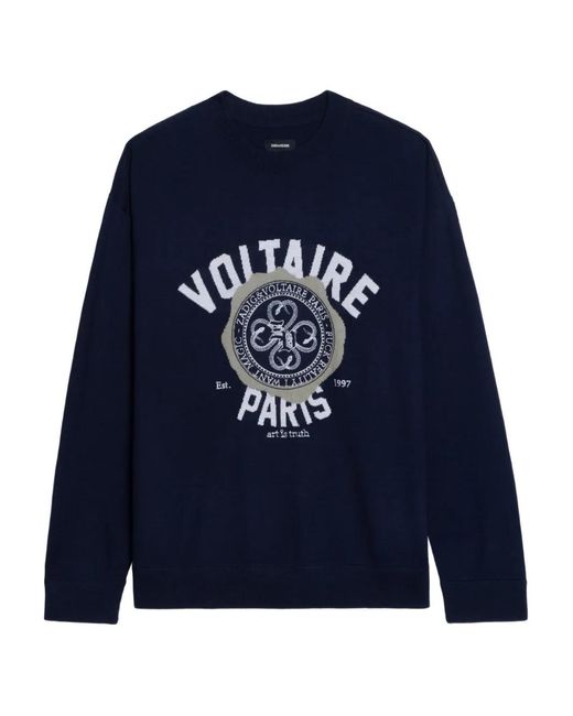 Zadig & Voltaire Blue Swonny Wool Sweater for men