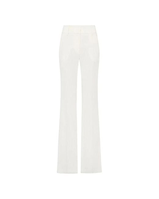 Gabriela Hearst White Ianthe Corduroy-Texture Flared Trousers