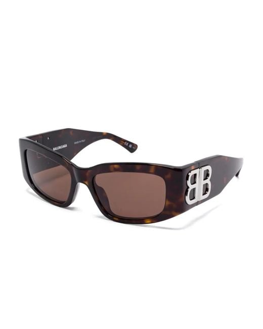 Balenciaga Brown Rectangle-Frame Sunglasses