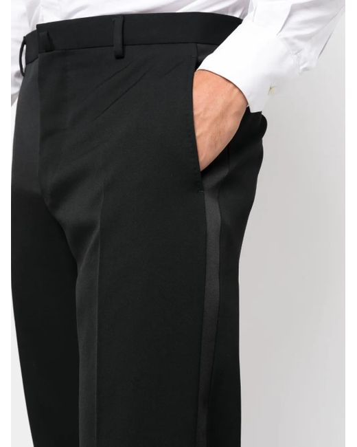 Lanvin Black Classic Tuxedo Cigarette Trousers For for men
