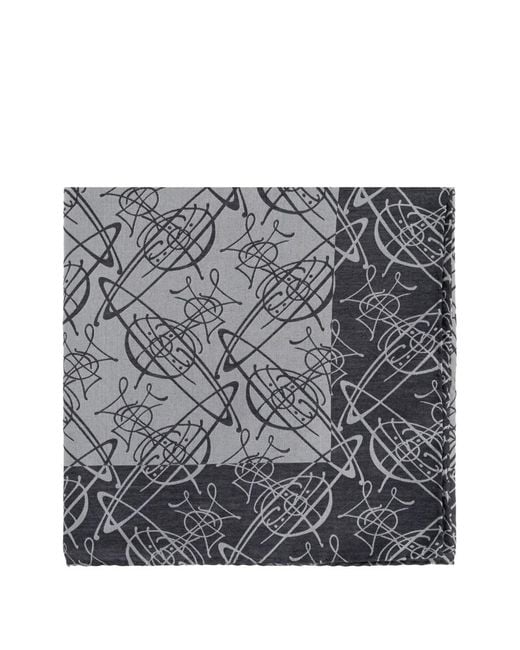 Vivienne Westwood Gray Orb Monogram Scarf