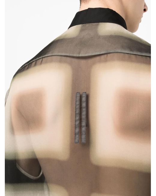 Rick Owens Gray Semi-Sheer Silk Shirt for men