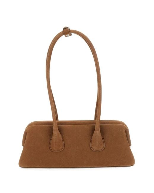OSOI Brown Medium Boat Shoulder Bag