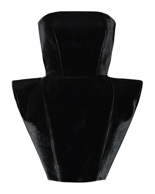 Vestiaire d'un Oiseau Libre Black Sculpted Velvet Dress
