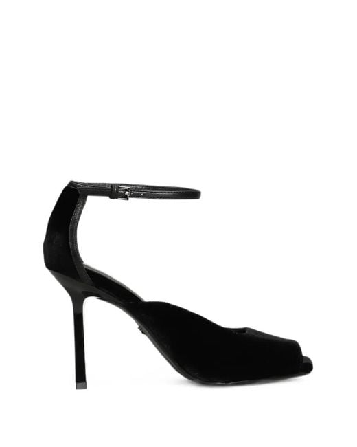 Lola Cruz Black Qelina 90 Velvet Sandals