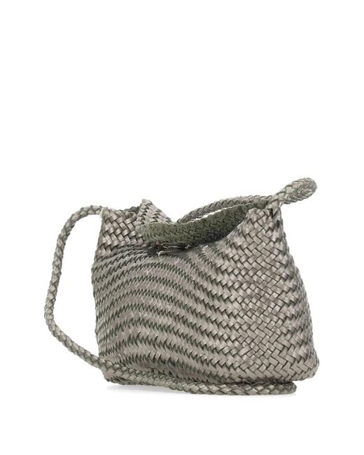 Dragon Diffusion Gray Corsina Interwoven Shoulder Bag