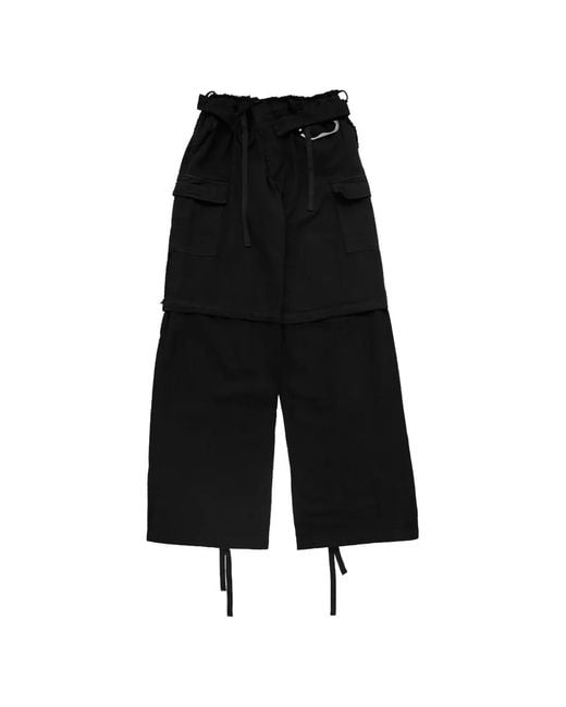 OTTOLINGER Black Baggy Cargo Pants for men