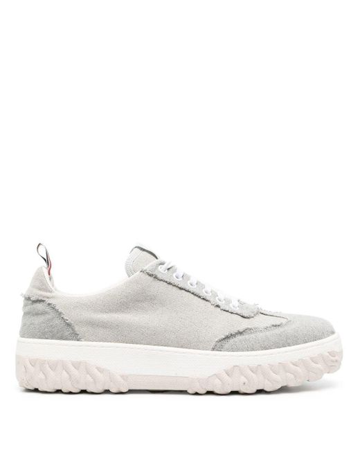 Thom Browne White Low-top Frayed Sneakers for men