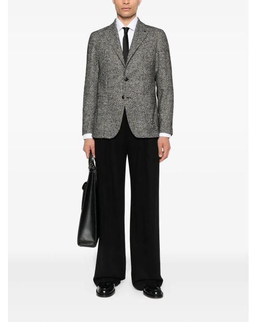 Tagliatore Gray Textured Two-Button Blazer for men
