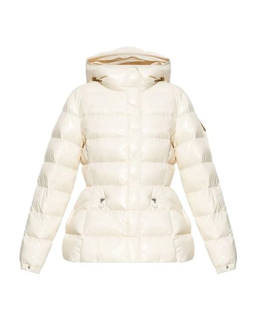 Moncler Natural Cream 'Barante' Down Jacket With Hood