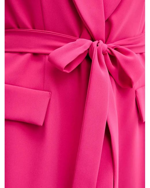 Joseph Ribkoff Pink Shawl-Collar Belted Vest