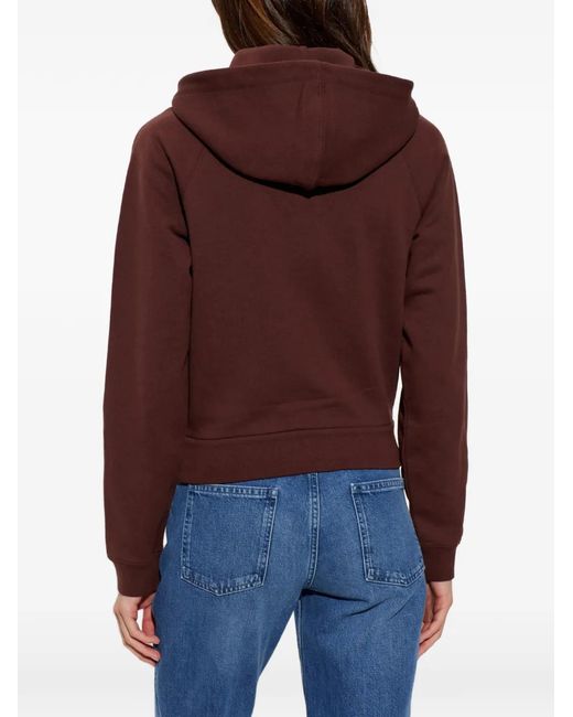 Moncler Red Logo-Patch Zip-Up Hoodie