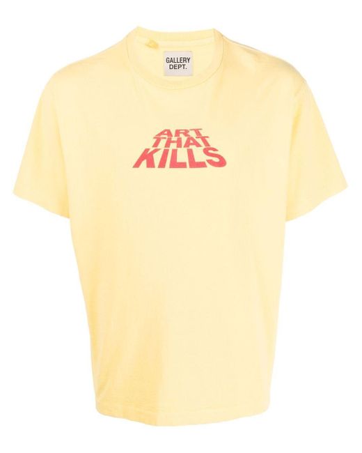GALLERY DEPT. Art That Kills Cotton T-shirt in Yellow for Men | Lyst UK