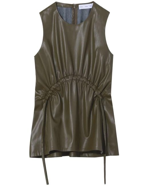 Proenza Schouler Green Sleeveless Faux-Leather Top