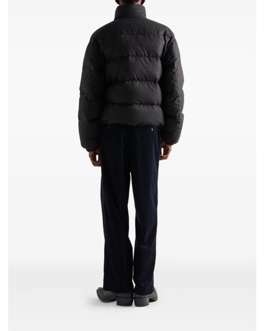 Prada Black Cashmere-Down Puffer Coat for men