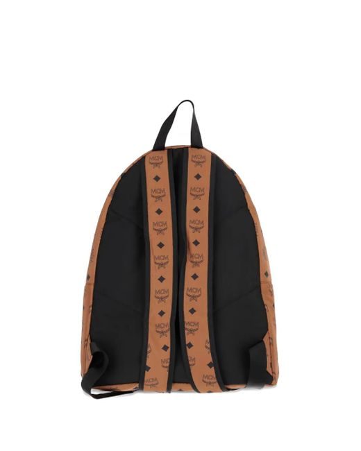 MCM Black Monogram-Pattern Backpack