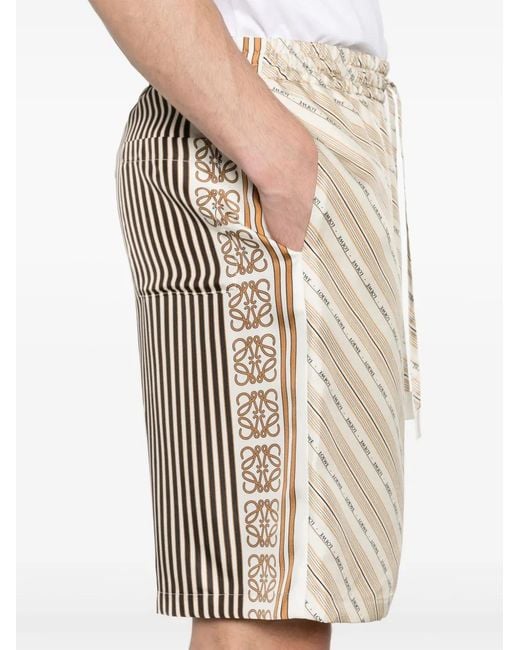 Loewe Natural Anagram-Motif Silk Shorts for men