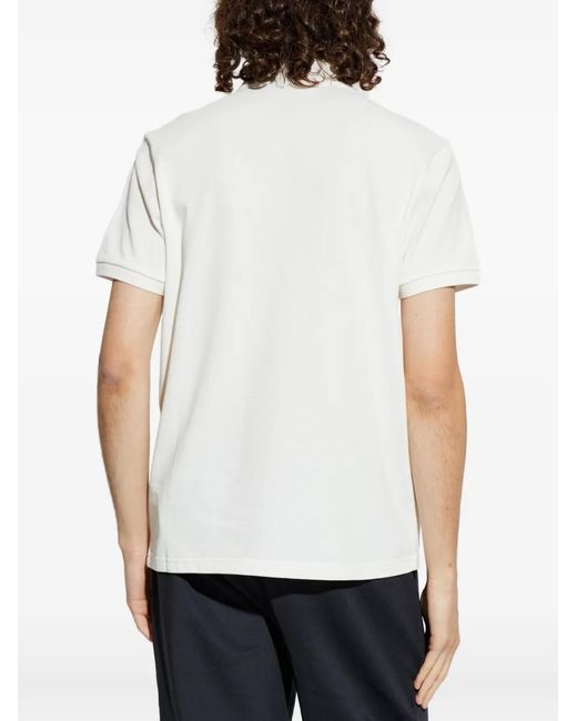 Moncler White Logo-Patch Polo Shirt for men