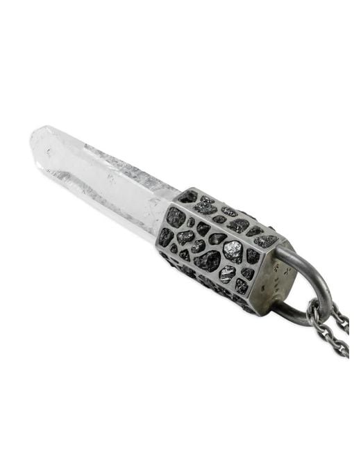 Parts Of 4 Metallic Talisman Halskette Aus Sterlingsilber Mit Quarz Und Diamant