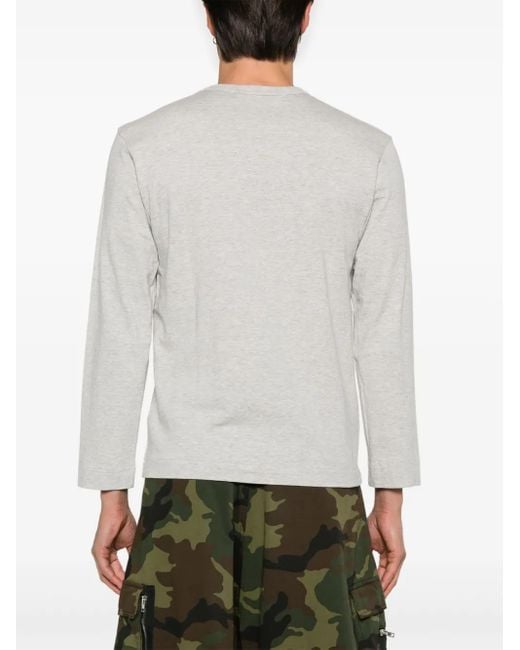 COMME DES GARÇONS PLAY Gray Side Heart-Print T-Shirt