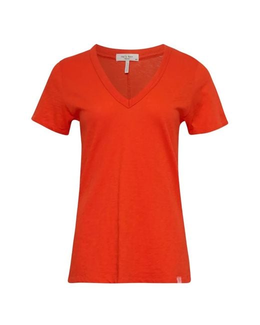 Rag & Bone Red V-Neck T-Shirt